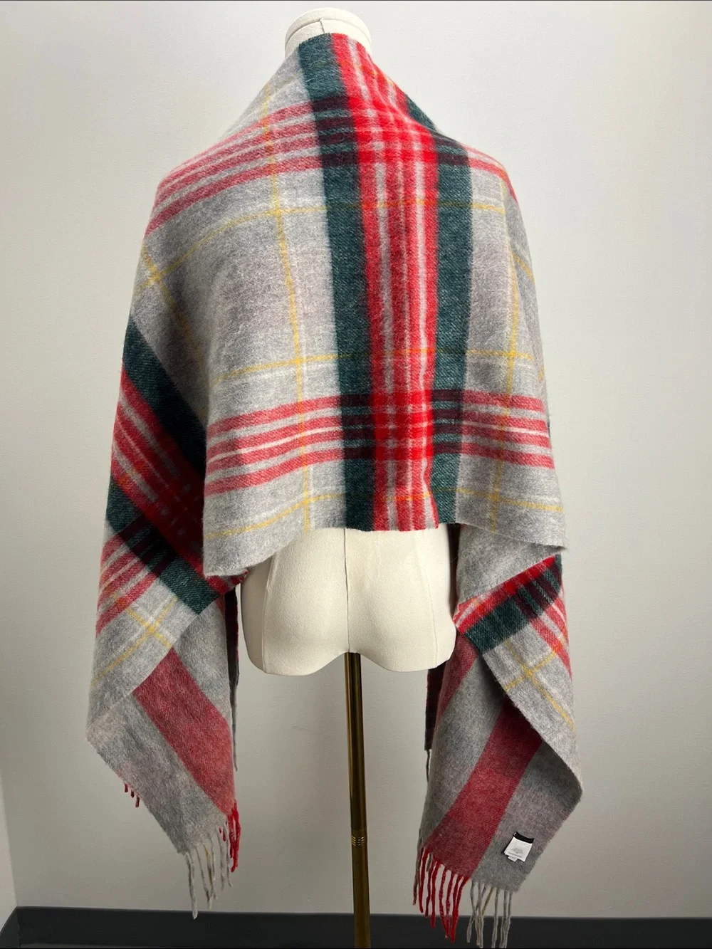 J. Crew Brushed Wool Tartan Plaid Scarf Large Cozy Winter Warm Womens Unisex